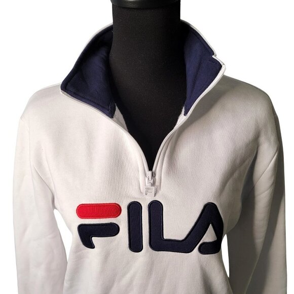 FILA Ladies Quarter Zip White Fleece Pullover NWT Size Small Retail $78 - Picture 2 of 12